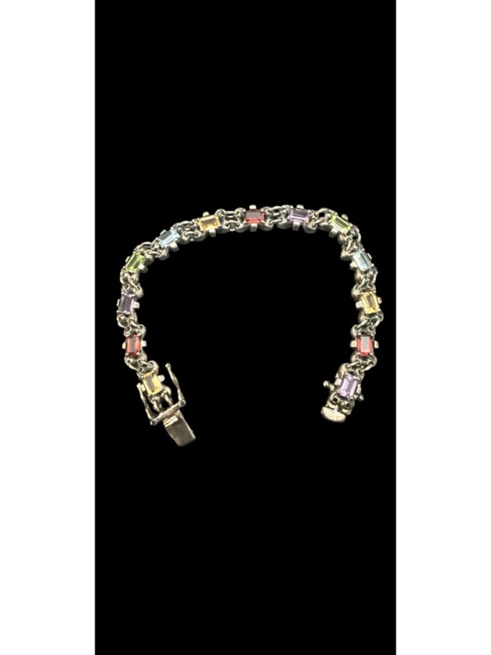 ADl 925 Tennis Bracelet Garnet Citrine Peridot Amethyst Aquamarine Topaz